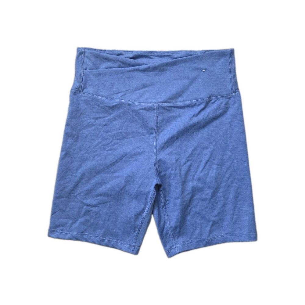 Outdoor Voices Women's Blue High Waisted Biker Shorts Size L Athletic Yoga EUC